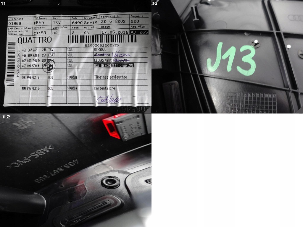 фото №12, Audi rs7 s7 a7 4g8 c7 10-18 оббивка обшивка двері права задня exclusive