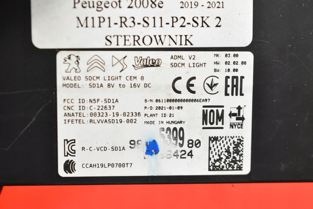 фото №6, Блок керування модуль світла 9841539980 peugeot 2008 2 ii 19-21