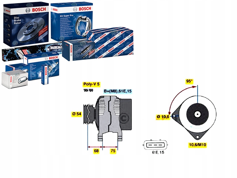 Купити Bosch генератор 14v 150a bmw 5 e39 x5 e53 l