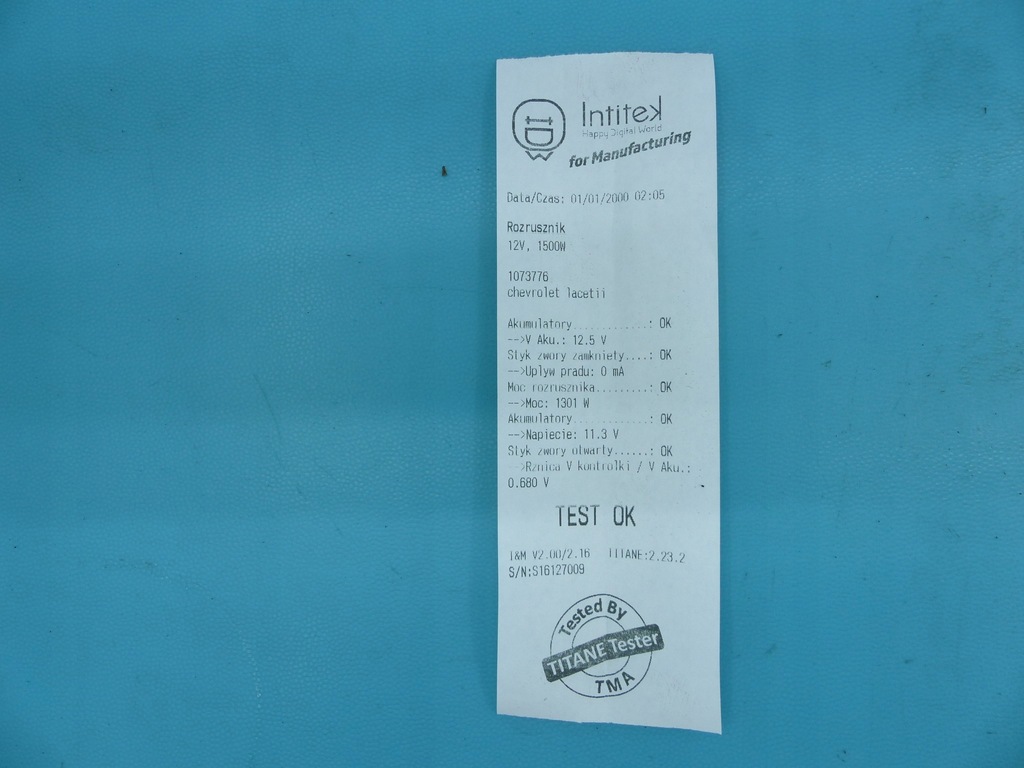 фото №5, Test стартер chevrolet lacetti 1.4 16v 03-09