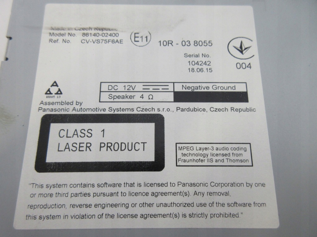 фото №3, Toyota auris ii lift гібрид радіо 86140-02400