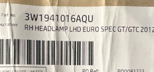 фото №9, Bentley continental gt gtc лампа rh 3w1941016aq