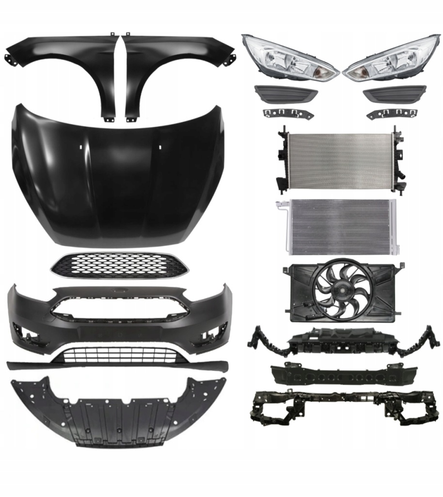 фото №1, Ford focus 14-18 бампер pas капот крила