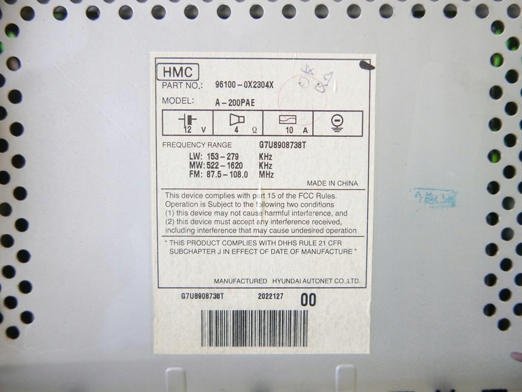 фото №8, Радио радиопроигрыватель mp3 hyundai i10 i pa 07-10