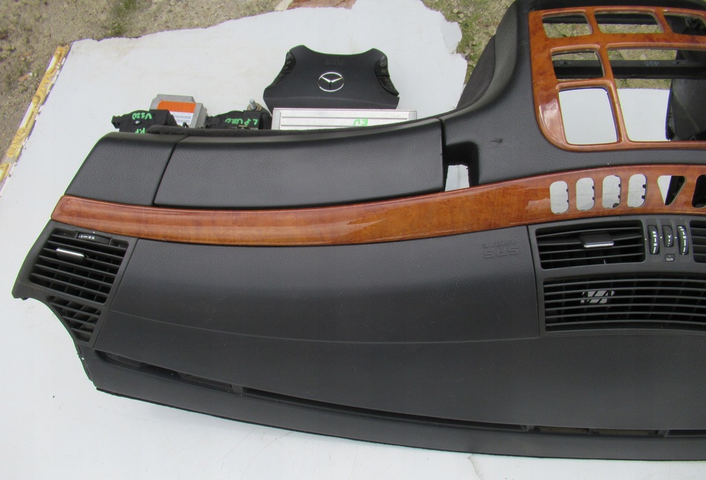 фото №8, Mercedes w220 панель приладів консоль панель приладів ремені подушки безпеки