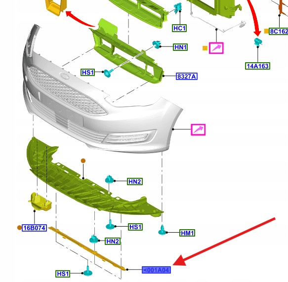 фото №1, Молдинг защита бампера перед ford c-max focus 1688730 _ am51-r001a06-ab