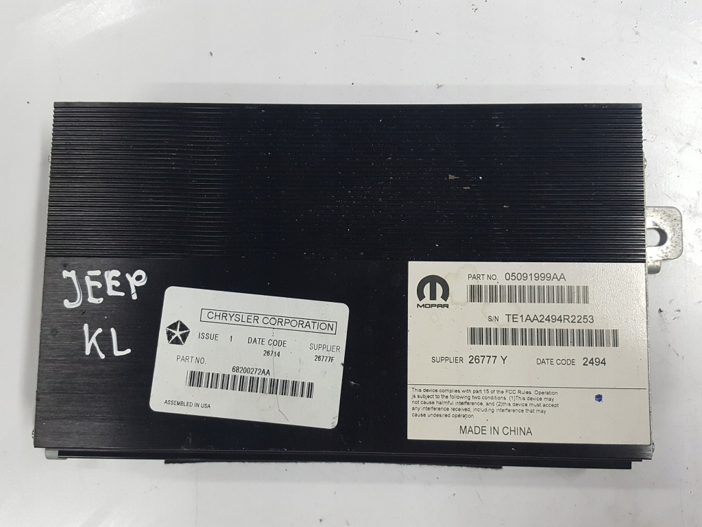 фото №1, Jeep cherokee kl 14-18r підсилювач радіо аудіо 68200272aa