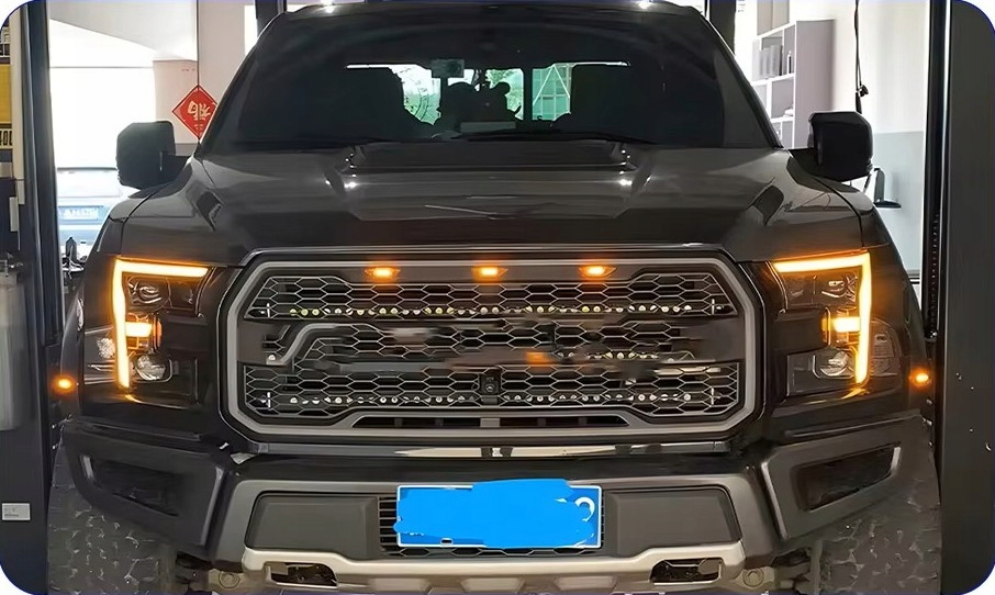 фото №9, Фари led білий bursztynowy drl do ford f150 raptor 2015-2020 світло передні