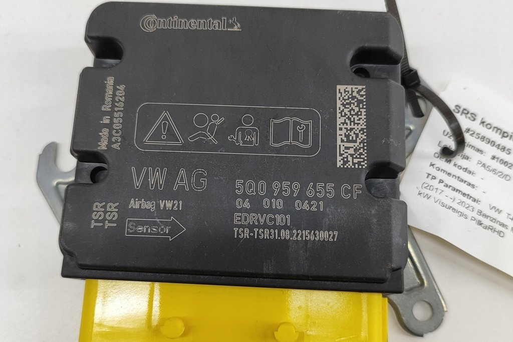 фото №7, Volkswagen t-roc a11 srs блок керуючий 5q0959655cf 1.5 бензин 110kw