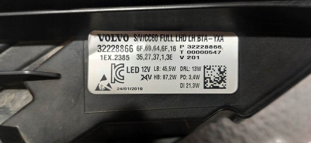 фото №9, Лампа левая volvo s60/v60 full led