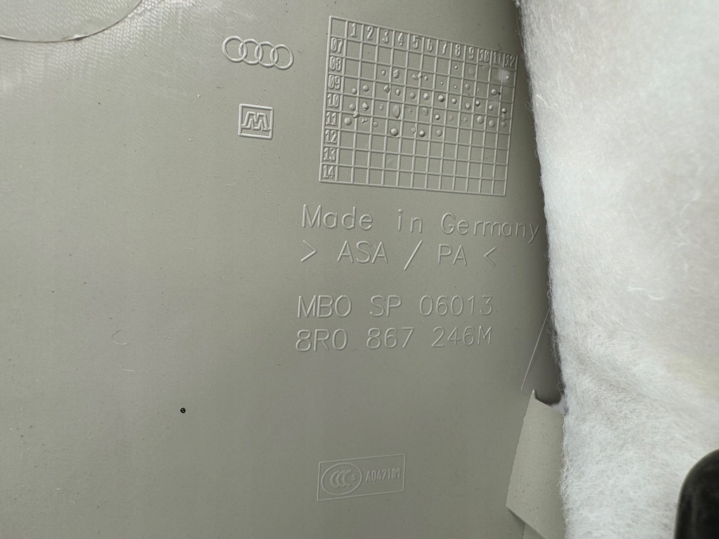 фото №9, Audi q5 sq5 2011 задняя сторона правая защита верхний стойка / d