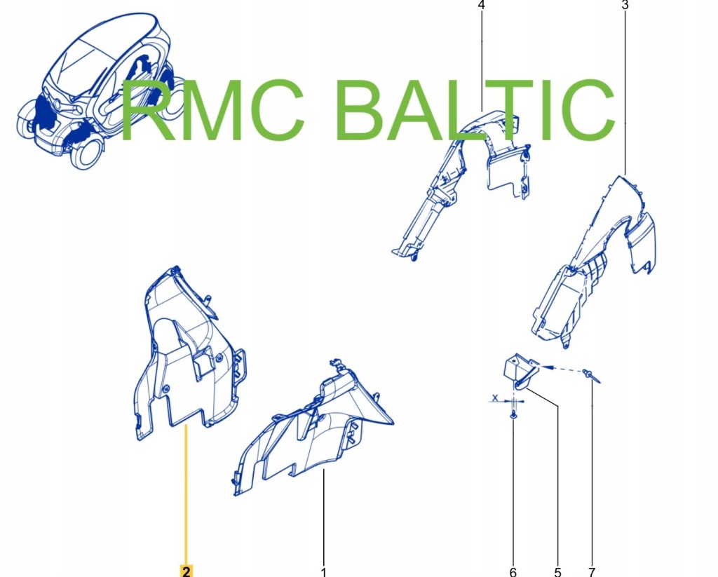 Нове оригінальний номер підкрилок внутрішнє правий перед renault twizy z.e. 638408181r Київ