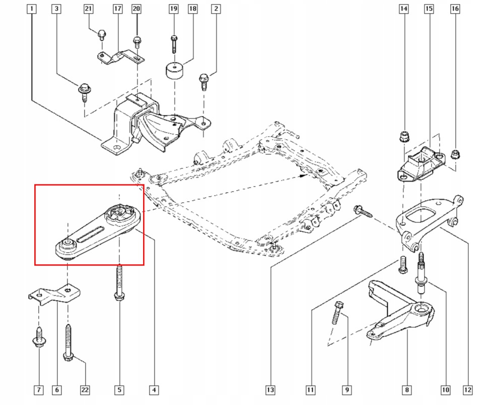 фото №2, Подушка двигуна renault clio 3 modus 1.2 dacia logan задня org