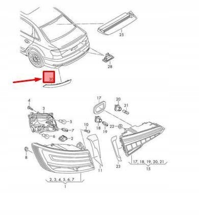 фото №6, Свет отражающий задние audi a4 avant 2016 2017 оригинальный 8w0945105d