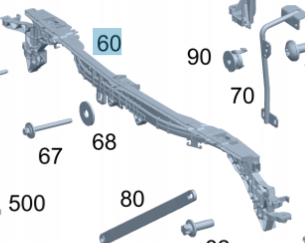 фото №1, Кронштейн поперечина передний mercedes w213 e klasa cou a2136201701