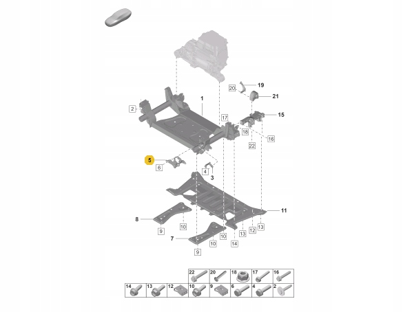 фото №10, Porsche taycan crossmember support left усилитель 9j1407167c