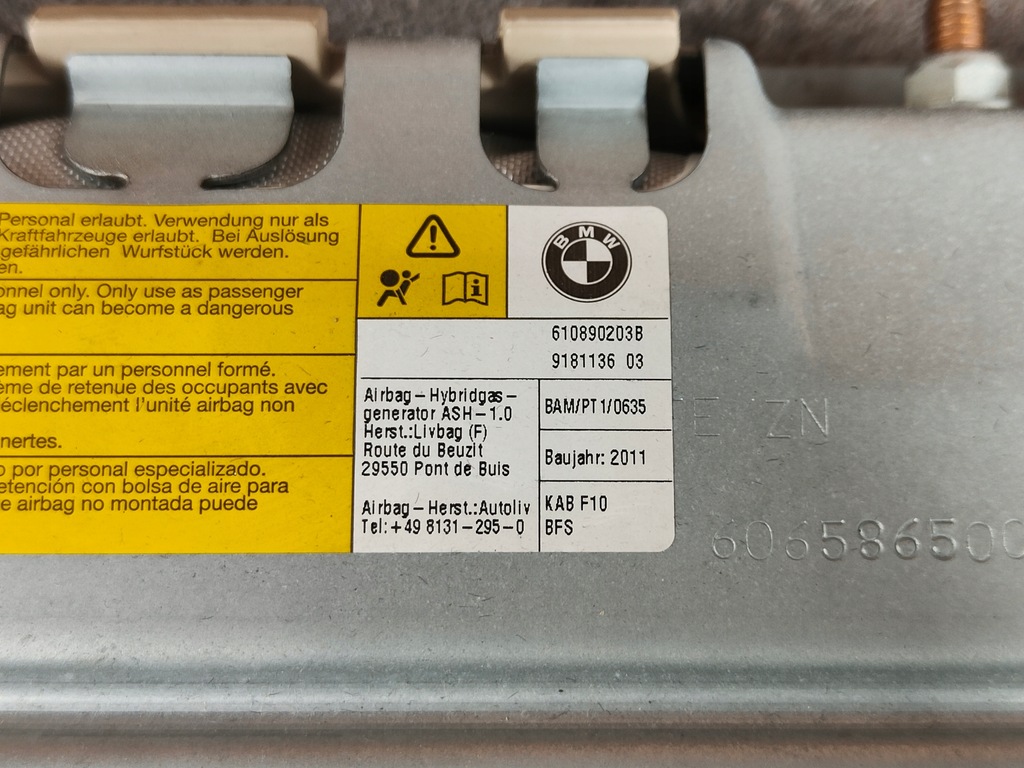 фото №4, Bmw f10 f11 подушка безпеки подушка колінна пасажира usa 9181133 9181136