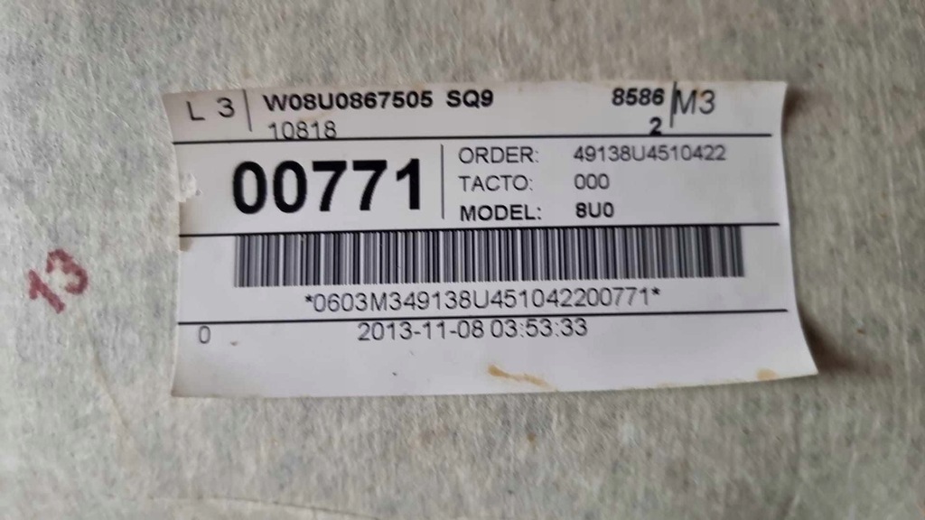 фото №7, Стеля audi q3 8u 2013r w08u0867505 sq9 mondsilber