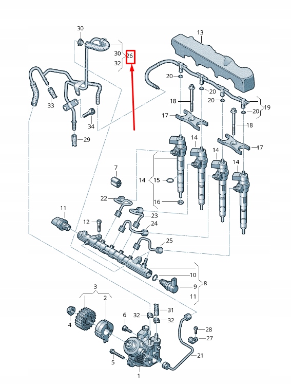 фото №1, Vw golf vii 5g mk7 fuel line 04l201360am