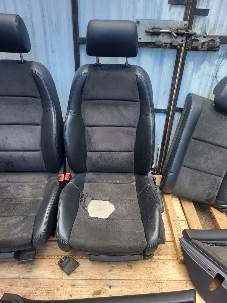 фото №11, Сидіння + обшивки заднє сидіння audi a4 b6 s line pół шкіра алькантара комплект