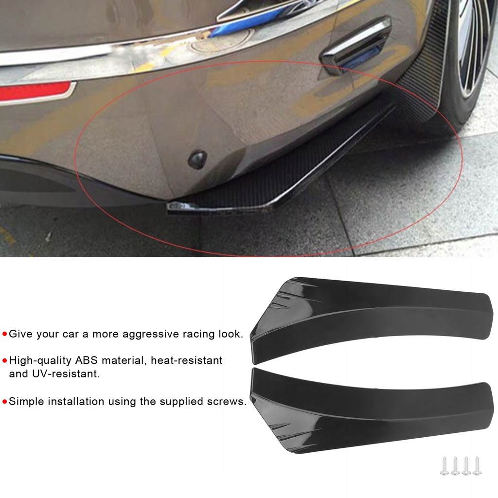 фото №7, 2 szt. блестящий чёрный бампер диффузор splitte