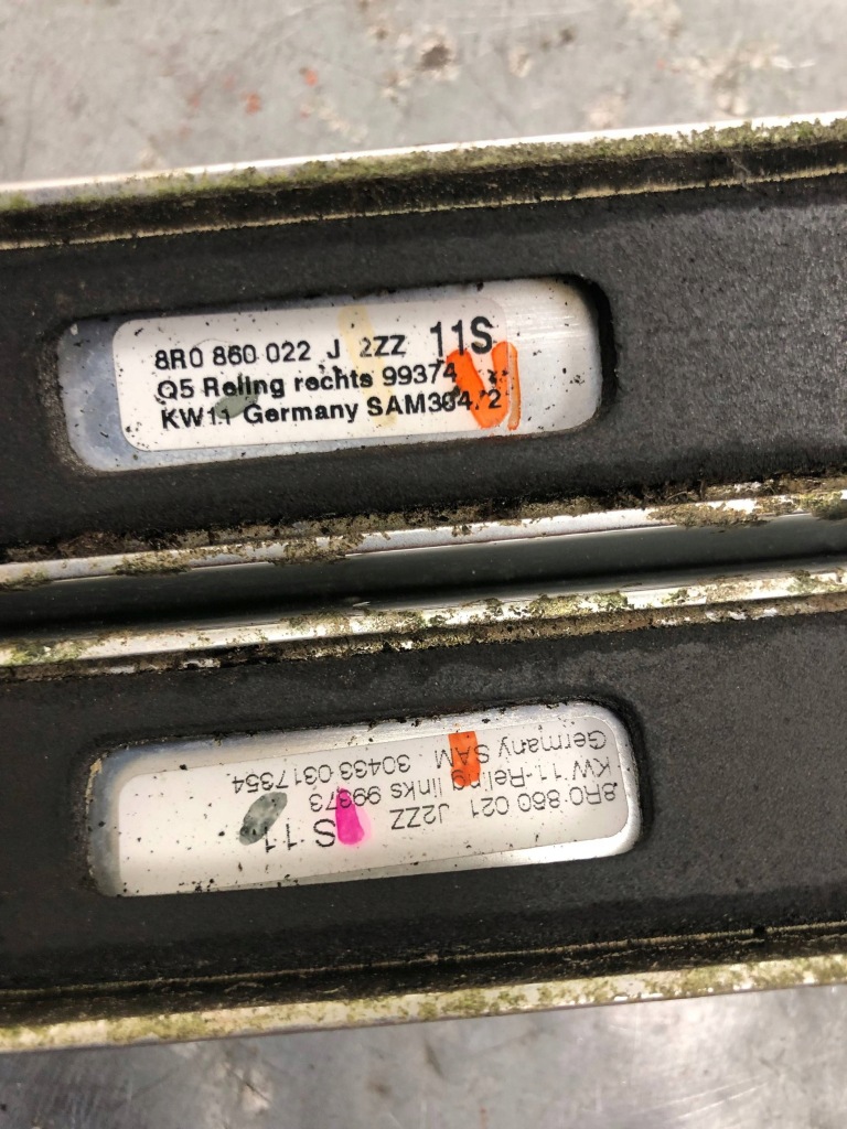 Рейлінги дахові хром audi q5 8r0860021j 8r0860022j Зі Шроту