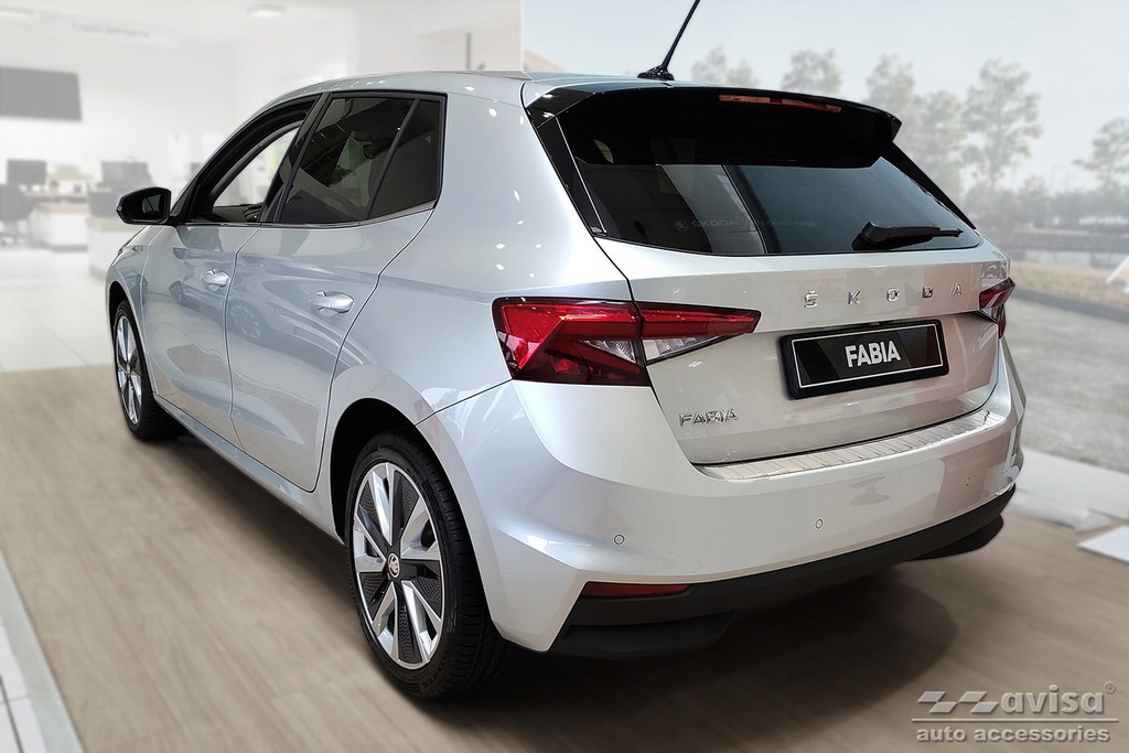 фото №9, Skoda fabia iv хэтчбек молдинг стальной накладка na бампер задняя