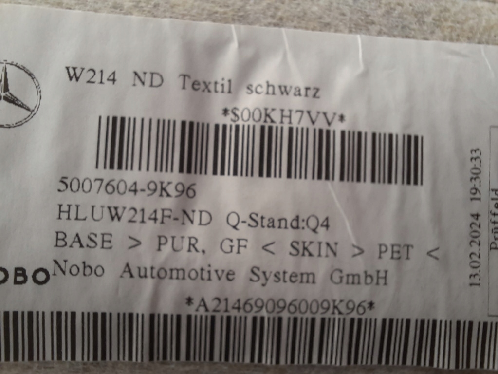 фото №16, Mercedes e-klasa w214 23- оббивка стеля 0009472667