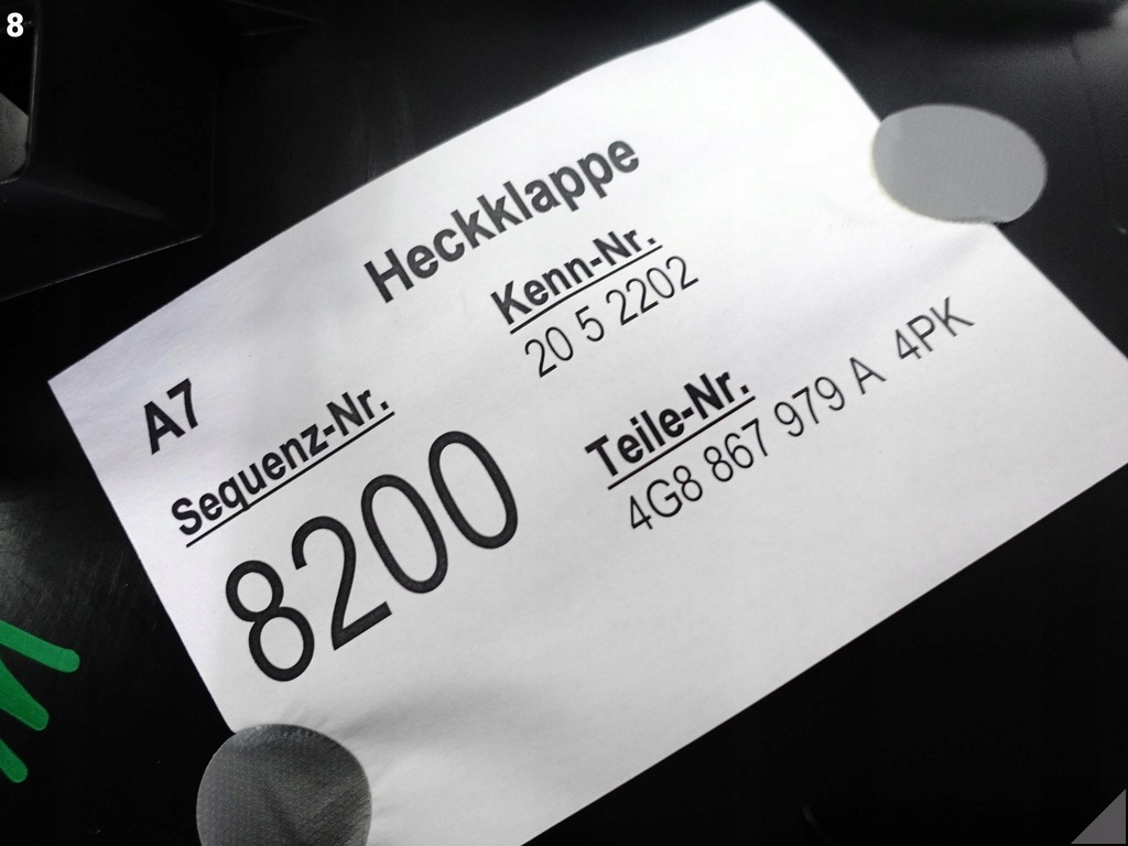 фото №9, Audi rs7 s7 a7 4g8 c7 lift 10-18 оббивка захист кришки задня + кнопка 4pk