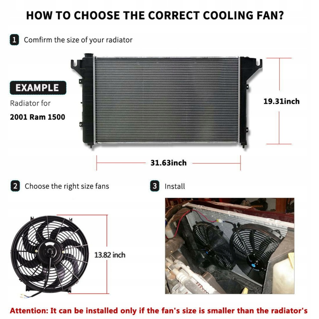 фото №11, 2 szt. вентилятор радиатора 12 cali универсальный
