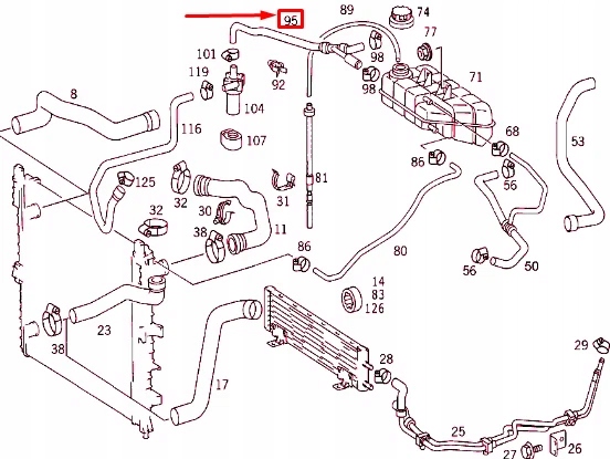 Mb ml w163 expansion бак to recirculating насос шланг lhd a1635013582 Цена