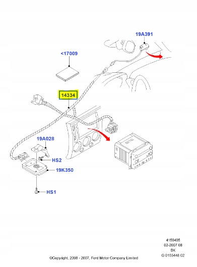 фото №6, Шланг, электропроводка телефона komórkowego fiesta 01-08 /fusion 01-12 1384296