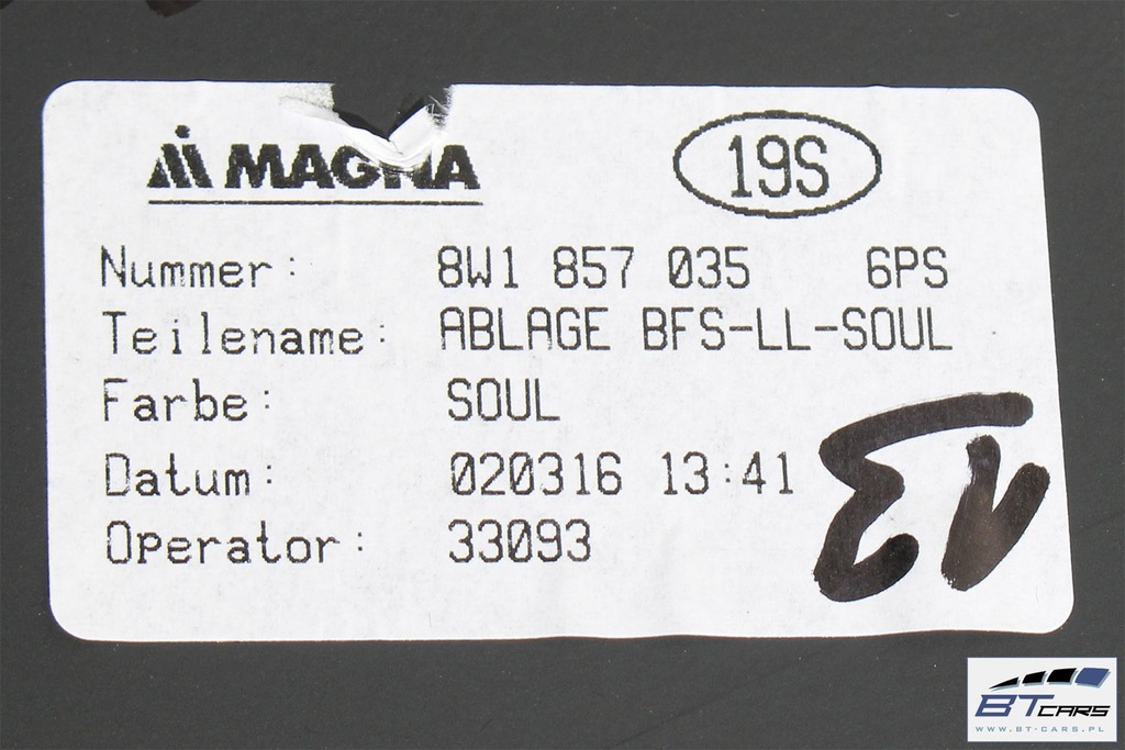 фото №7, Audi a4 a5 бардачок консолі правий 8w1857035 8w1857035b пасажира 6ps - чорний