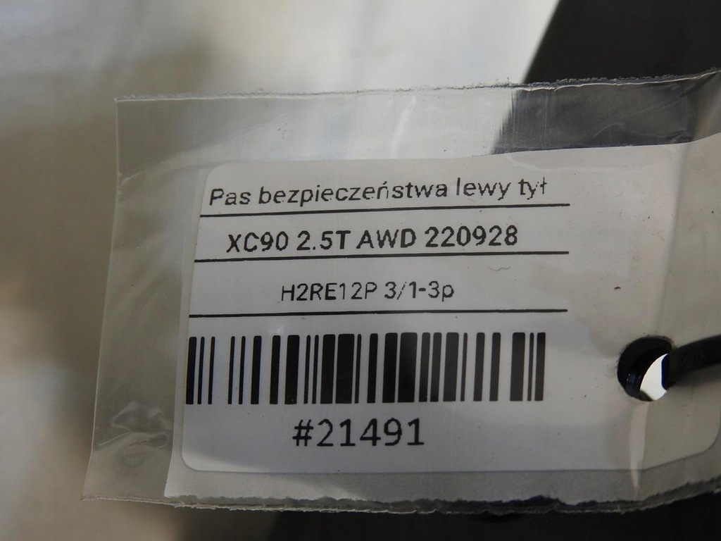 фото №7, Pas безпеки натягувач лівий задня volvo xc90 i