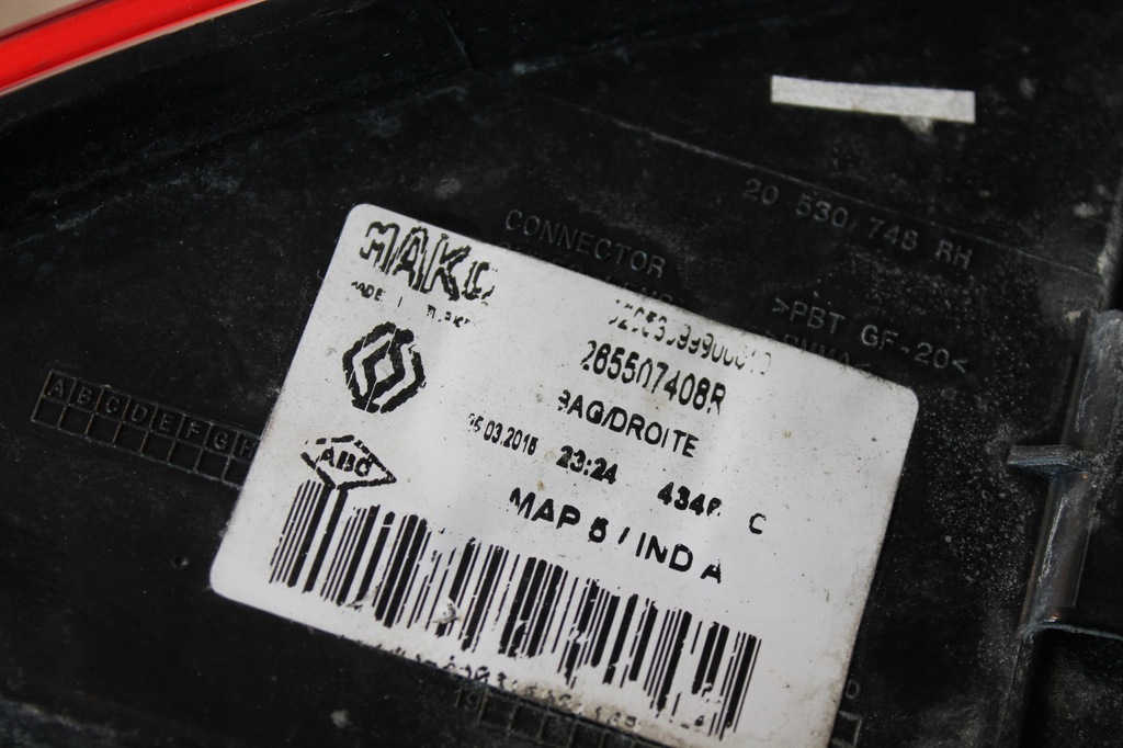 фото №4, Лампа фара задняя задняя europa правый правая renault clio iv kombi