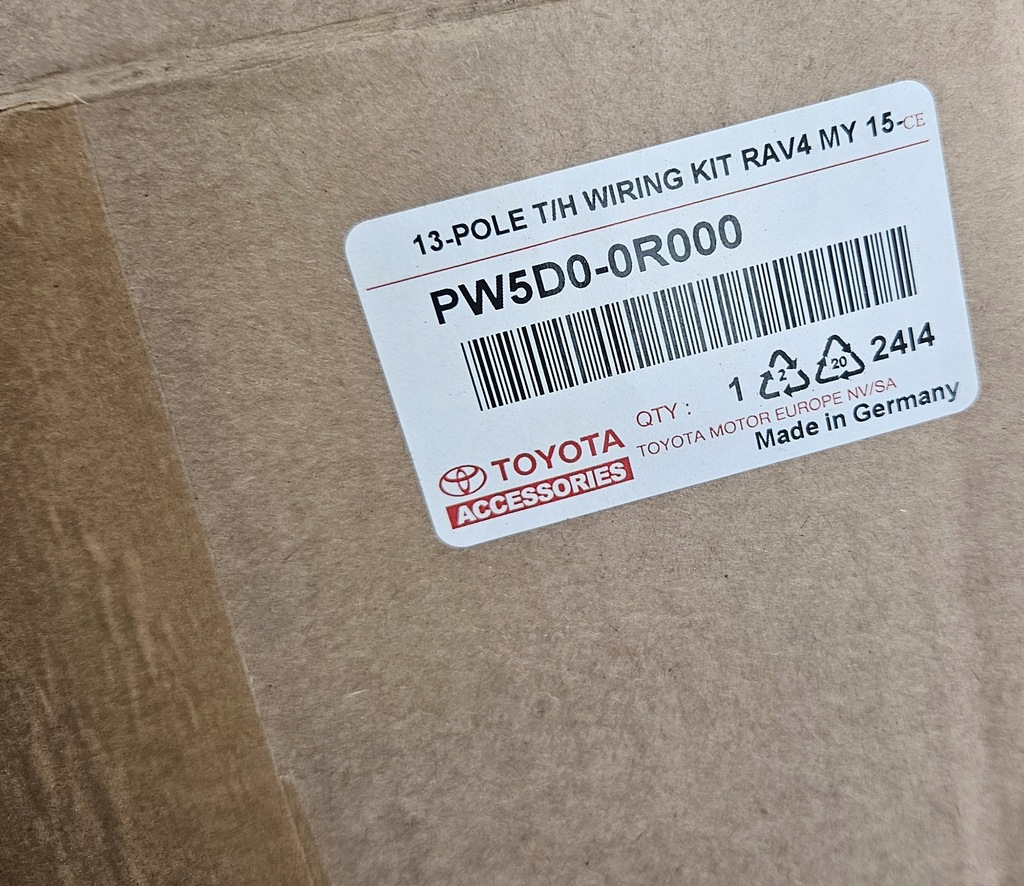 фото №16, Toyota rav4 13 - 19 жгут instalaca фаркоп буксировочный 13 pin pw5d0-0r000