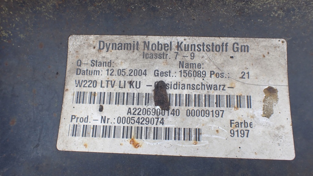 A2206900140 поріг лівий mercedes w220 чорний Зі Шроту