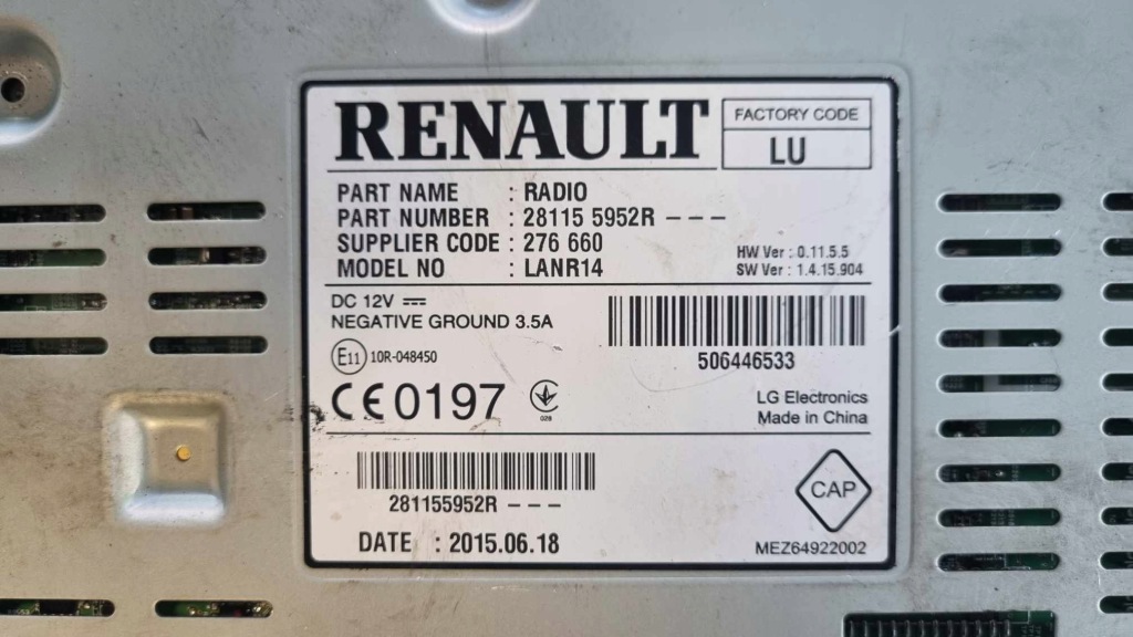 фото №2, Считыватель навигации радио мультимедиа talisman megane