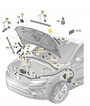 фото №1, Оригинальный номер vw 5nn823031b капот крышка передняя vw tiguan allspace