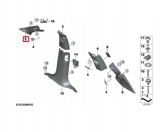 фото №11, Bmw x7 g07 передняя правая защита стойка a 51435a0da42