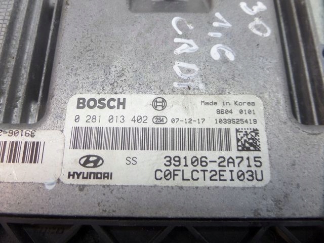 фото №5, Hyundai i 30 1.6 crdi бортовой компьютер двигателя 0281013402