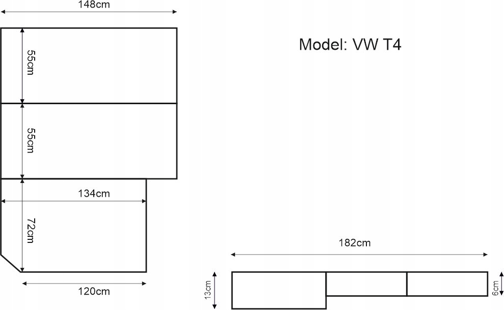 фото №9, Матрас do автомобиля vw multivan t4 новый bus van kamper жёсткая пена 182x148x6