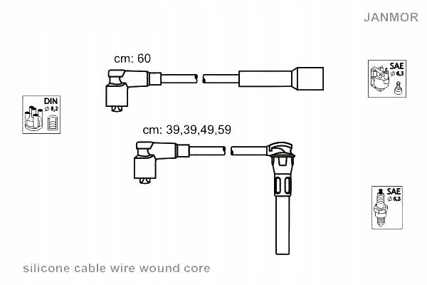 фото №1, Janmor дроти запалювання kpl.