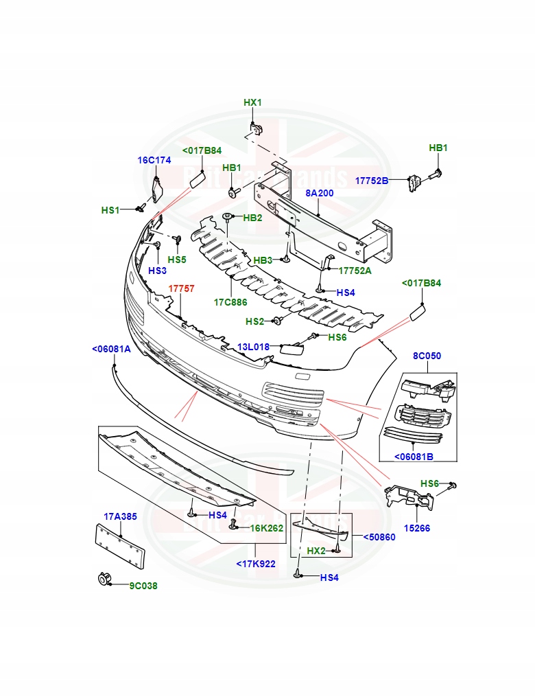 Бампер передний land rover range rover l405 lr071951 gk5217b971fa8lml Цена