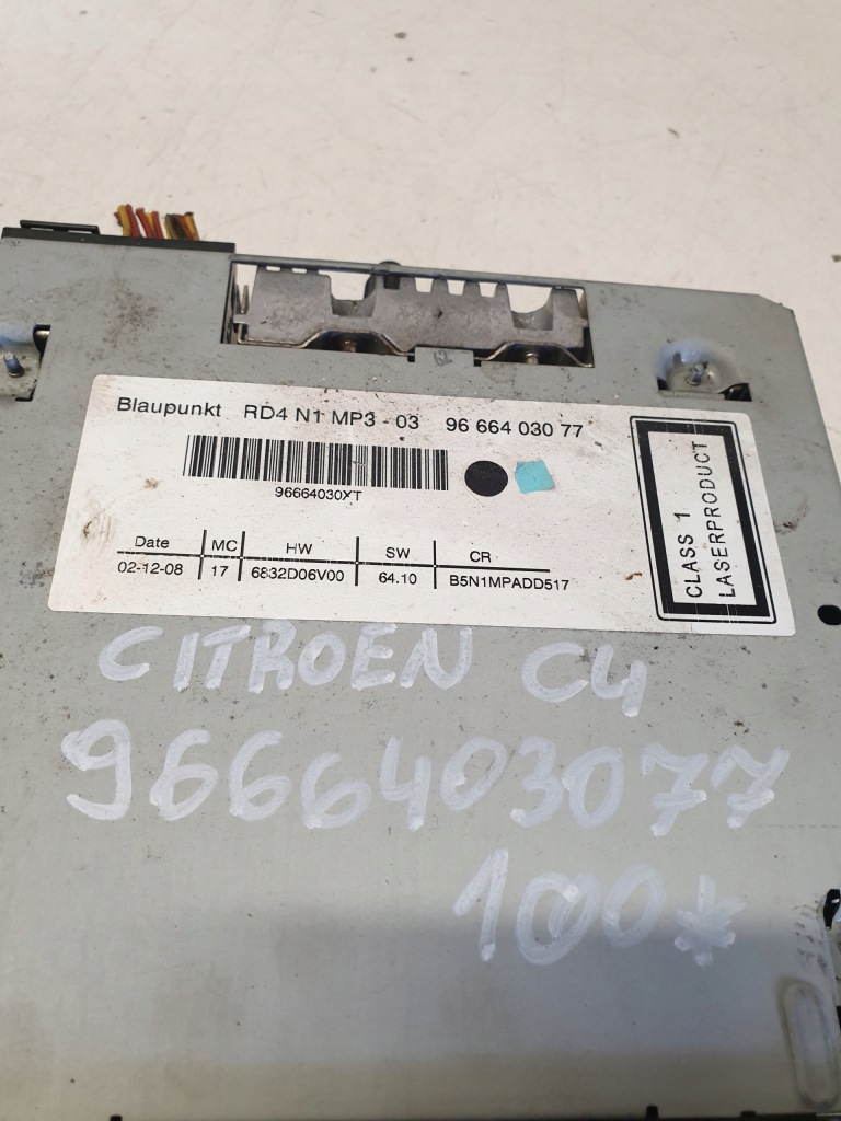 фото №2, Радио citroen c4 9666403077