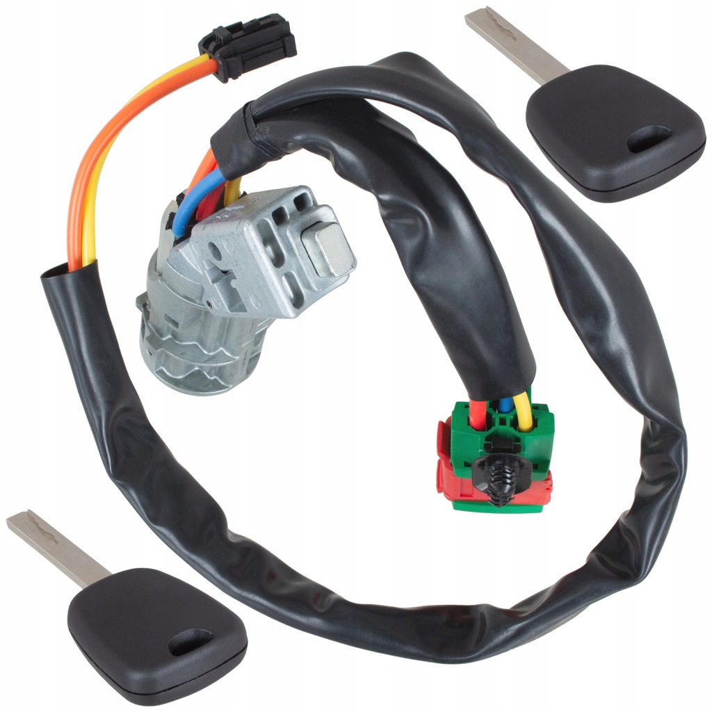 фото №2, Citroen c2 c3 2002- комплектная замок зажигания + колодка + провода + 2 ключи