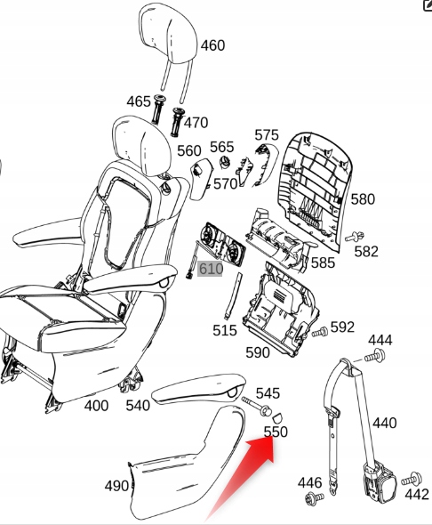 фото №1, Заглушка подлокотник пассажира mercedes w447