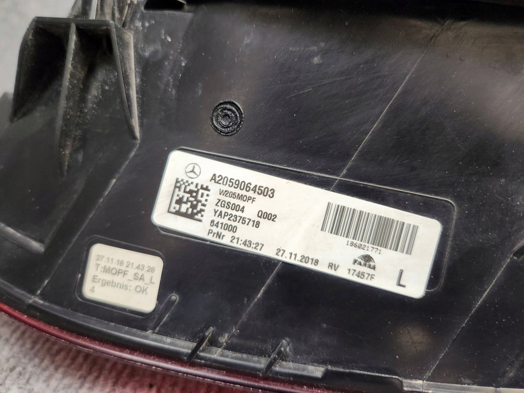 фото №8, Лампа задня задня ліва led mercedes c klasa w205 lift sedan a2059064503 18-21