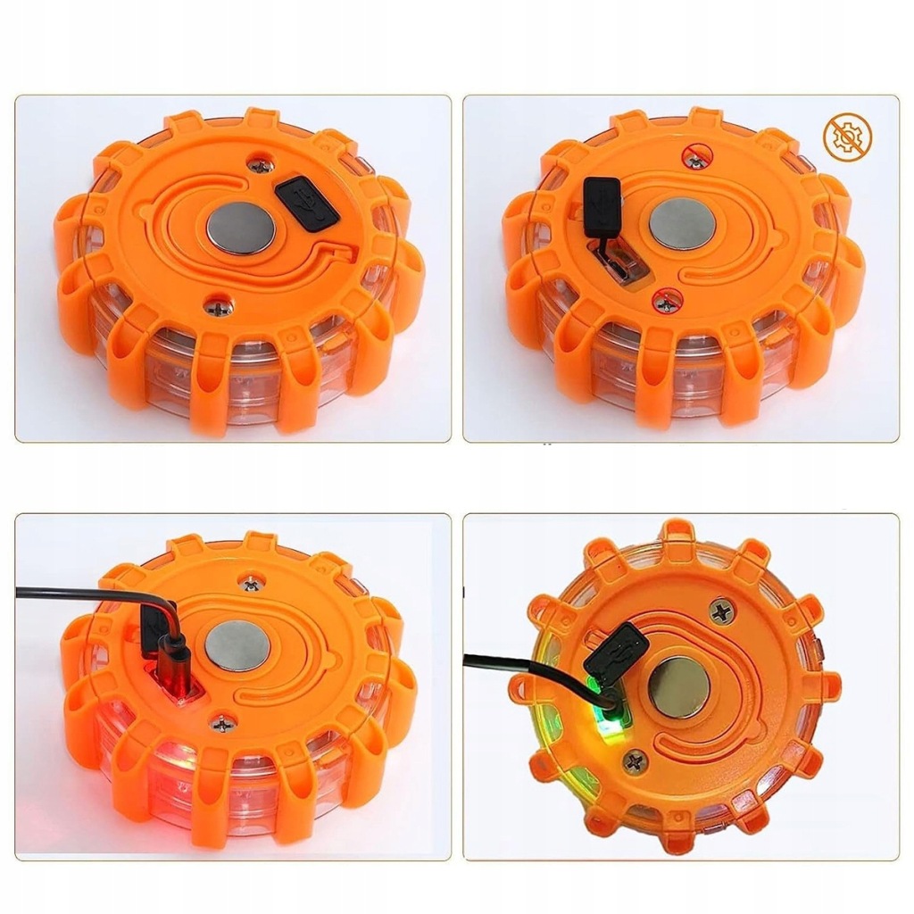 6xlampa предупредительная flara kogut stroboskop led магнит с hak na аккумулятор usb Недорого