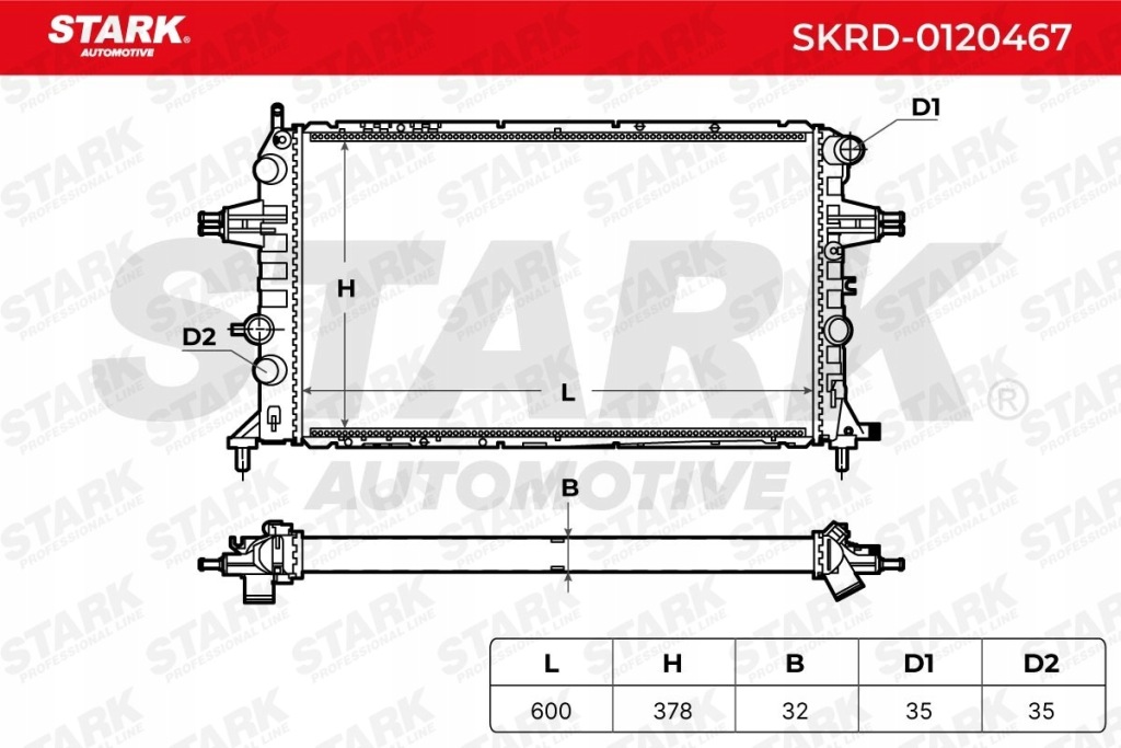 Купить Радиатор воды stark skrd-0120467 к opel astra g cc t98 zafira a t98